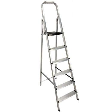 Imagem de Escada Doméstica 6 Degraus em Alumínio Até 120 KG EVE1026 EVALD