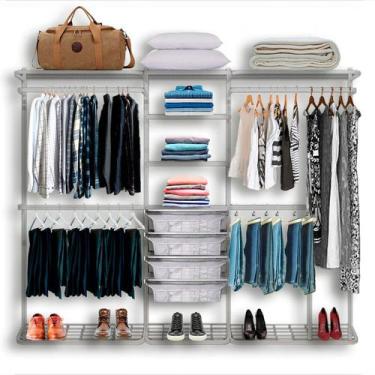 Imagem de Roupeiro Closet Modulado Aramado Gaveta Sapateira Aço 2,50m BR - Casa 