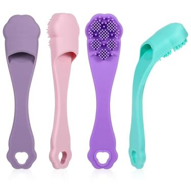 Imagem de Qianyu Kit de escova de dentes de silicone para cães e gatos – grau alimentício, seguro, não tóxico, fácil de limpar os dentes, evita mau hálito e inflamação oral