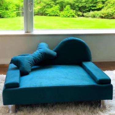 Imagem de Puff Pet Cama Estofada com Almofada Para Cachorro Amora E01 Suede - In