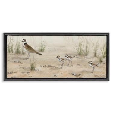 Imagem de Stupell Industries Arte de parede Kildeer Birds Stepping Black Floater em tela emoldurada por Valerie Rogers, 78 x 35 cm