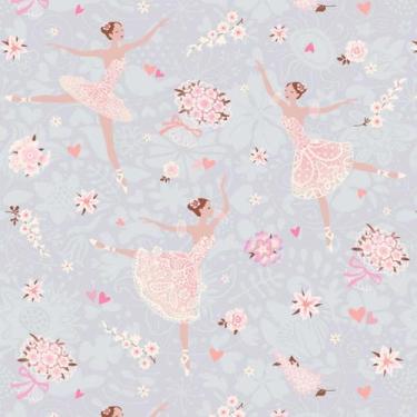 Imagem de Papel De Parede Baby Bailarina Rosa Com Roxo - 3,00x0,50m - Dekal Impr