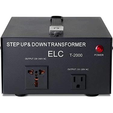 Imagem de ELC Transformador conversor de voltagem T-2000UD T-2000+ 2000 watts – Step Up/Down – 110V/220V – Proteção do disjuntor – Resistente [3 anos de garantia]