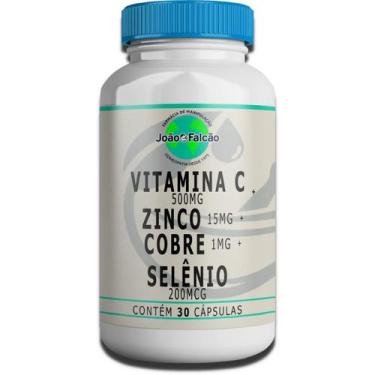 Imagem de Vitamina C 500Mg + Zinco Quelato 15Mg + Cobre Quelato 1Mg + Selênio Qu