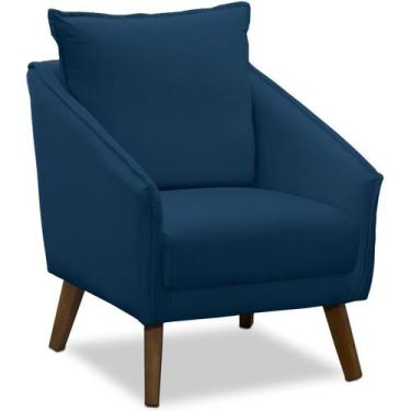Imagem de Poltrona para Sala e Escritório Decorativa Ellen - Konfort, Veludo Azu