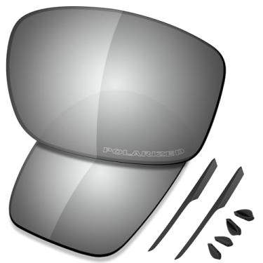 Imagem de SAUCER Lentes de substituição premium e kits de borracha para Oakley Valve New 2014 OO9236 | Valve New 2014 Low Bridge Fit OO9243 Óculos de sol de alta defesa - Metal cromado polarizado