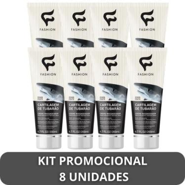 Imagem de Creme Massageador Fashion Cartilagem de Tubarão Bisnaga 200ml Kit 8 Un