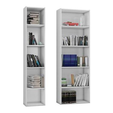 Imagem de Kit 2 Estantes Livreiro Janaina E Luiza Branco REAJL Moveis, Branco