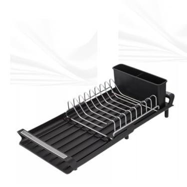 Imagem de Escorredor De Louça Com Bandeja Extensível - Prático, Ajustável e Antiderrapante - Organiza e Seca Louças, Talheres E Utensílios - Fácil De Limpar