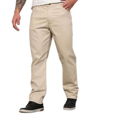 Imagem de Calça Sarja Masculina Bege Claro Premium Modelo Casual - SK Jeans, 34,