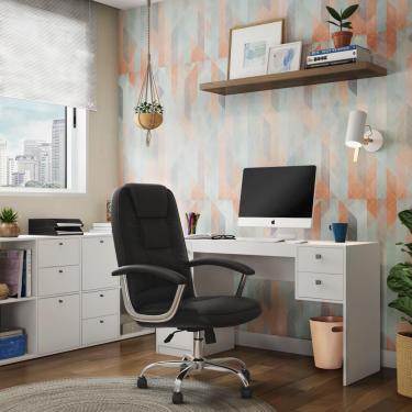 Imagem de Cadeira de Escritório Presidente Giratória Ede Preta