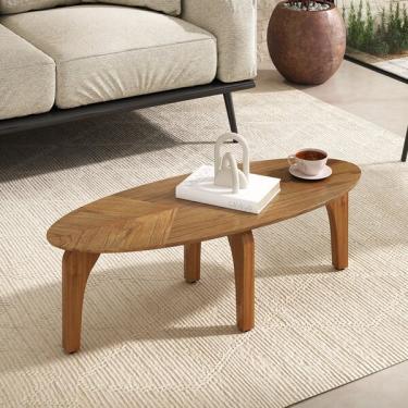 Imagem de Mesa De Centro Laminada Folha Orgânico 90x40cm Montreal Madei
