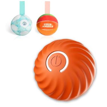 Imagem de FOUR ANGELS Bola de salto inteligente para cães – Rolo interativo com movimento automático e vibratório, salto divertido e brincadeira agitada para uso interno/externo