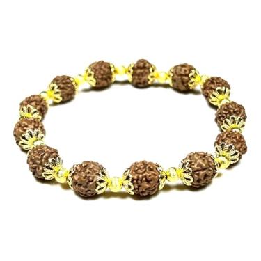 Imagem de AWAKEN YOUR KUNDALINI Linda pulseira elástica Rudraksha Rudraksh - Pedra do nascimento universal e equilíbrio dos chacras da raiz