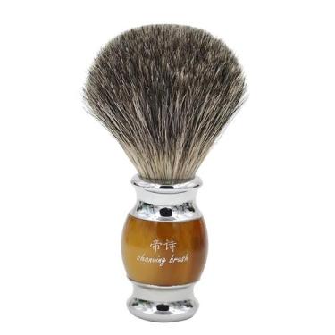 Imagem de Escova de Barbear Molhada Masculina - Alta Qualidade, Pelo de Texugo e