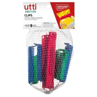 Imagem de Ordene - Conjunto com 9 Clips Plásticos para Embalagens Tamanho P, M, G, Multicoloridos, Linha Utti