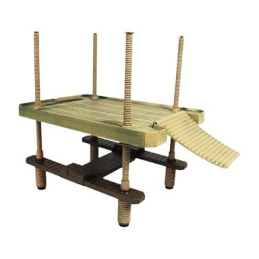 Imagem de IEUDNS Plataforma de Bateria de Tartarugas com escada de rampa fácil de limpar ornamentos à prova d'água Decorativa do píer de tartaruga para caranguejos de