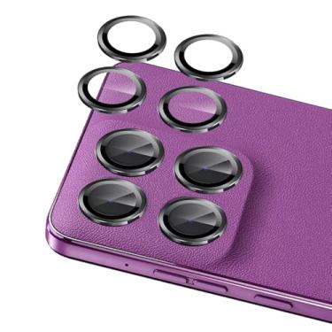 Imagem de Zeking (2 conjuntos) para Motorola Edge 60/Edge 60 Pro 5G protetor de lente de câmera, claridade HD, ultrafino, 9H, vidro temperado com bordas de alumínio, capa de lente de metal individual (preto)