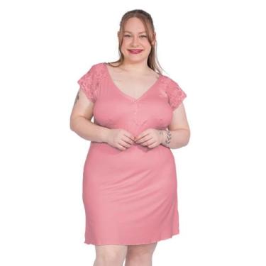 Imagem de Camisola Plus Size Confortável Viscose  Mais Vestido Camiseta Amamenta