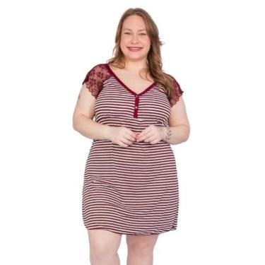 Imagem de Camisola Plus Size Confortável Viscose  Mais Vestido Camiseta Amamenta