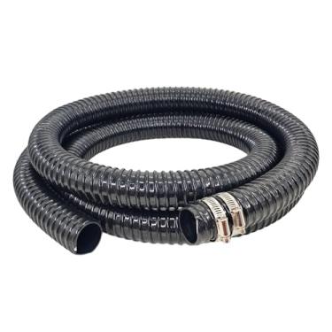 Imagem de PEISONGFEI Tubulação flexível ondulada para lagoas de 3,8 cm x 3,5 m com braçadeiras PVC bomba de depósito mangueira de água de descarga para lagoas de jardim, cachoeiras, acampamento, caravanas