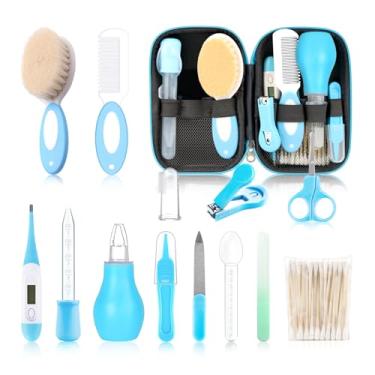 Imagem de WXA Kit de cuidados para bebês, conjunto de cuidados de segurança infantil com pente de escova de cabelo, cortador de unhas, aspirador nasal, kit essencial para bebês recém-nascidos e meninos (kit