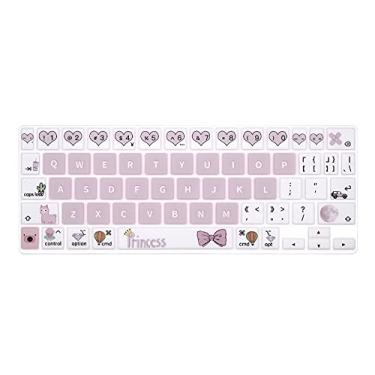 Imagem de WYGCH Capa de silicone Magic Keyboard Skin para iPad Pro 11 polegadas Magic Keyboard (4ª geração), para iPad Pro 11 acessórios de protetor de teclado - Pink Princess