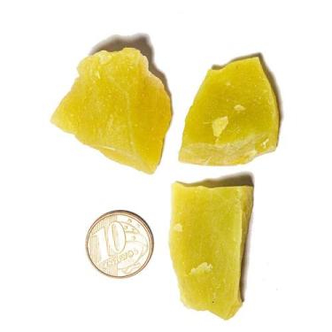 Imagem de 03 Calcedônia Verde Bruta Pedra Natural 30 a 75g Média 40mm - Cristais