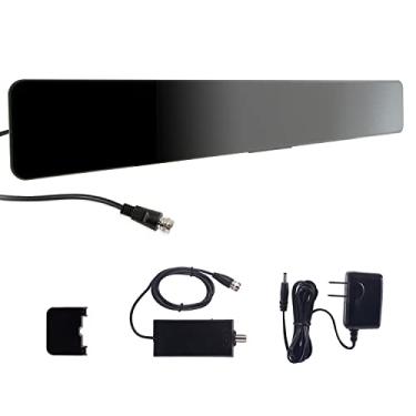 Imagem de UltraPro Antena de TV digital HD amplificada de perfil fino, design moderno de bar, amplificador de sinal de longo alcance, suporta 4K 1080p VHF UHF HDTV, compatível com Smart TV, preto, 52185