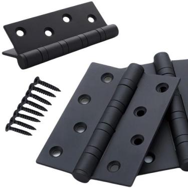 Imagem de Dobradiça Portas Aço Inox 4x3 Preto Com Rolamento Kit 18 Un. - VML IMP