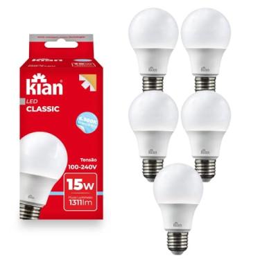 Imagem de Lâmpada Led Bulbo 15w E27 Kit Com 5 Pçs Luz 110v/220v 6500k
