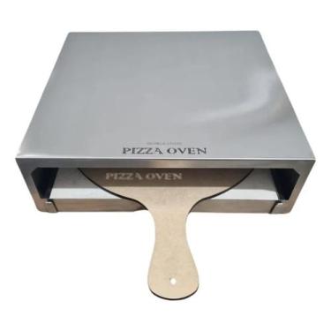 Imagem de Forno Pizza Para Fogão Refratário 1 Pizza Em Aço Inox - MOBLE INOX