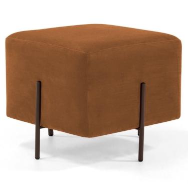 Imagem de Puff Decorativo 45cm Base Aço Status B-262 Veludo Telha