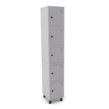 Imagem de Armário Roupeiro 5 Portas Aço Grp 501/5 Pandin Móveis Cinza