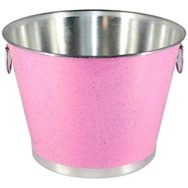 Imagem de Balde Gelo E Cerveja Alumínio Profissional Rosa 9 Litros