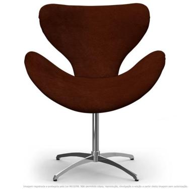 Imagem de Cadeira Decorativa Poltrona Egg Marrom Com Base Giratória