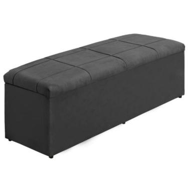 Imagem de Calçadeira Baú Recamier Queen 158 Cm Raissa Suede Cinza