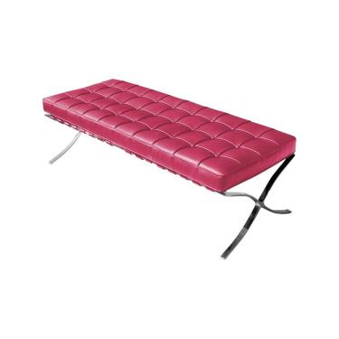 Imagem de Banco Barcelona Couro Sintético Rosa Base Cromada Cor Rosa