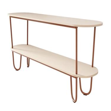 Imagem de Aparador Requinte Pés De Aço Tubolar 160 Cm Off White/cobre Off White/cobre