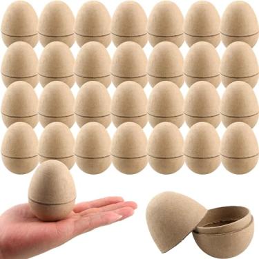 Imagem de Sonarun 30 Pack DIY Paper Mache Eggs Easter Empty Eggs Easter Decorations for Kids Adults Craft Easter Egg Hunt Party Favors