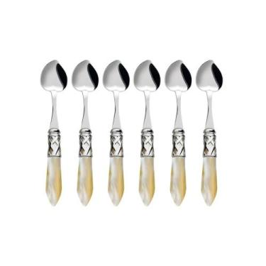 Imagem de Jogo 6 Peças Colher Bolo Sobremesa Coração Kit Talheres Cozinha Café C
