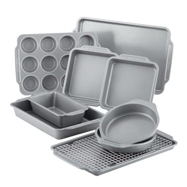 Imagem de Farberware Nonstick Bakeware 10-Piece Set with Cooling Rack, Gray, Large - 46650