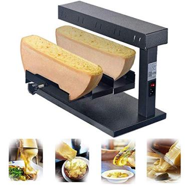 Imagem de Li Bai Máquina De Derreter Queijo Raclette, Dispensador Comercial Nachos, Elétrico Para 2 Peças Meia Roda, Multifuncional, Aparelho Suíço, Aquecimento Rápido 650 W (750D)