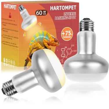 Imagem de HARTOMPET Luminária De Foco Intenso 60 W, Lâmpada Calor Uva Para Répteis E Anfíbios, Simula O Nascer Pôr Do Sol Natural, Ideal Dragões Barbudos, Cobras, Lagartos Filhotes, Pacote Com 2