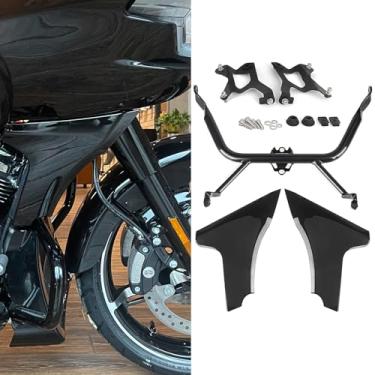 Imagem de FWXEOZ Kits De Suporte Painel Carenagem Lateral Para Touring Cvo Road Glide St Fltrxstse 2024 Fltrxse 2023 Motocicleta Painéis Spoilers Capa Sem Pintura/Preto Brilhante Acessórios