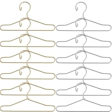 Imagem de Kisangel 60 Peças Mini Cabides Para Bonecas Miniatura De Metal Roupas E Calças Minúsculas