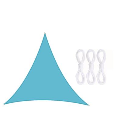 Imagem de TBATM Sun Shade Vela Impermeável ao ar Livre Jardim Pátio Partido Protetor Solar Toldo,Triângulo Sun Shade 98% Uv Bloco com Corda Livre,Velas de Sombra para Varanda,Turquoise,5X5X5m