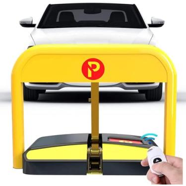 Imagem de Poste De Amarração De Estacionamento Smart Lock, Barreira De Estacionamento Dobrável Com Trava De Estacionamento, Barreira Automática De Proteção De Garagem De Estacionamento Com Controle R