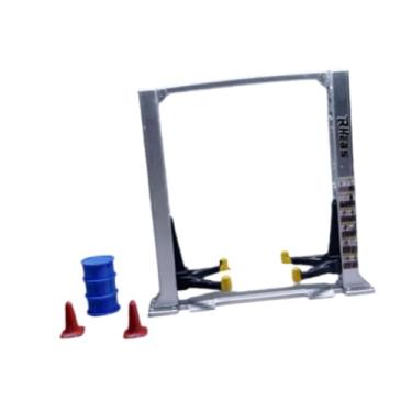 Imagem de YIJU 1/64 Diorama Garage Tools Oficina Automotiva Cones de Trânsito Elevador Pórtico Arquitetura Modelo Simulação Kit de Ferramentas de Reparo Miniatura, Elevador Argent