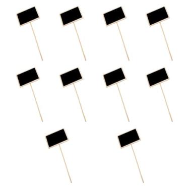 Imagem de IEUDNS Pequenos quadros-negros, placas, etiqueta de quadro-negro, 10x, placa de mesa versátil de madeira, placas de mesa de quadro-negro para eventos, festas, 8x6x11cm